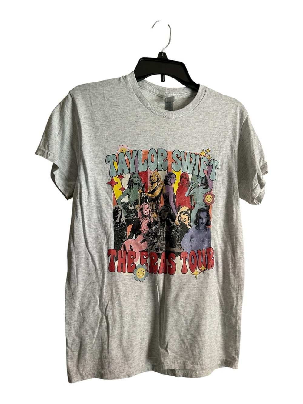 Gildan Size S Taylor Swift The Eras Tour Graphic Tee - Light Gray